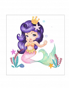 Алмазная мозаика картина стразами Русалочка с короной, 15х20 см