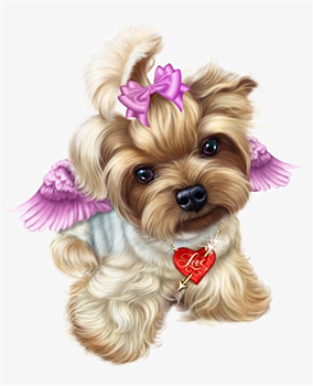 Алмазная мозаика картина стразами Йорк с крыльями, 15х20 см Алмазная мозаика картина стразами Йорк с крыльями, 15х20 см