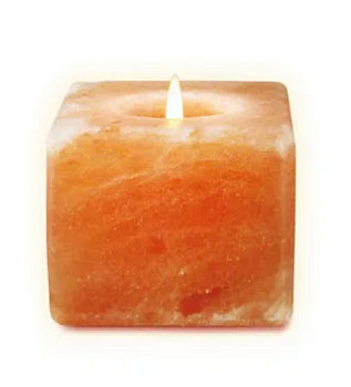 Солевой подсвечник Куб Himalayan Salt Candle Holder Cube Shape