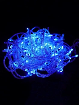 Синяя светодиодная гирлянда-нить 200 LED лампочек 15 м