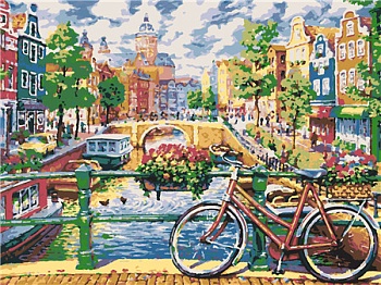 Алмазная мозаика картина стразами Амстердам, 40х50 см