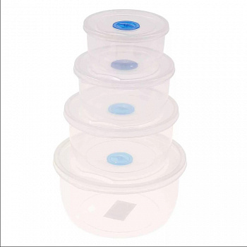 Набор круглых пищевых контейнеров HAMI MELOU, 4 шт