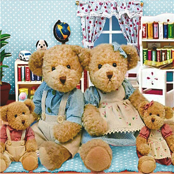 Алмазная мозаика картина стразами Семья плюшевых медведей, 30х30 см Алмазная мозаика картина стразами Семья плюшевых медведей, 30х30 см