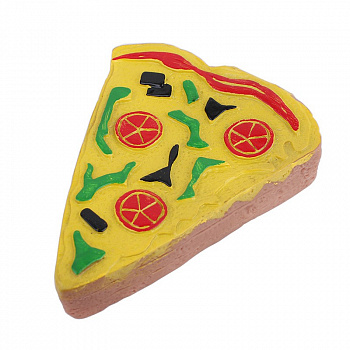 Виниловая игрушка-пищалка для собак Кусочек пиццы, 12 см