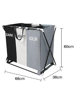 00053856 Тройная складная корзина для белья