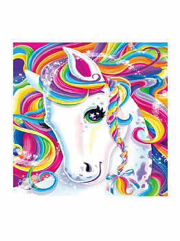 Алмазная мозаика картина стразами Единорог с разноцветной гривой, 30х30 см