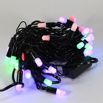 Разноцветная светодиодная гирлянда-нить 28 ламп, 5,3 м