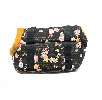 00017880 Сумка-переноска для собак с меховой отделкой и рисунком