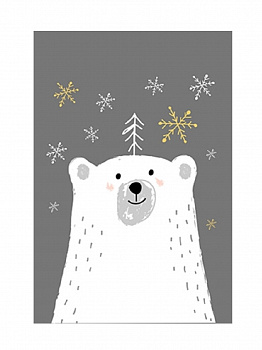 Алмазная мозаика картина стразами Белый мишка, 15х20 см