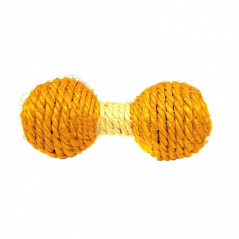 00014533 Игрушка-погремушка для кошек из сизаля Гантель, 13х5 см 00014533 Игрушка-погремушка для кошек из сизаля Гантель, 13х5 см