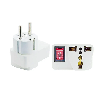 Переходник сетевой универсальный из EU UK US в RU с переключателем