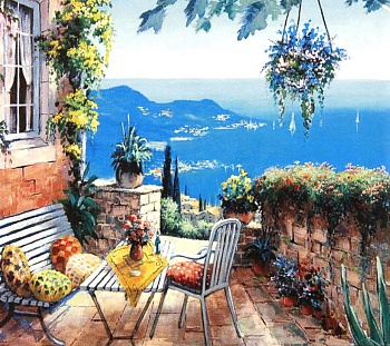 Алмазная мозаика картина стразами Прибрежный пейзаж, 30х40 см