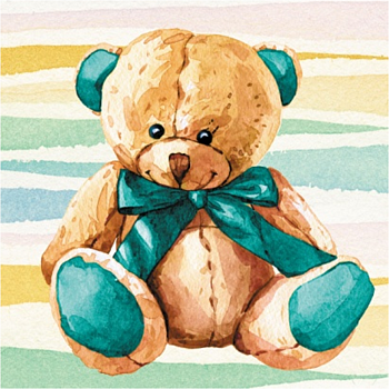 Алмазная мозаика картина стразами Игрушечный медведь, 15х20 см Алмазная мозаика картина стразами Игрушечный медведь, 15х20 см