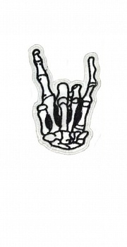 Нашивка на липучке Рука скелета, 8.5х5 см