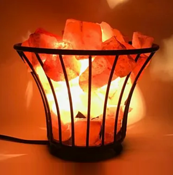 Солевая лампа Круглая железная корзина Himalayan Salt Lamp Iron Basket Regular
