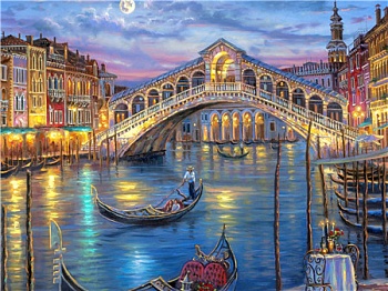 Алмазная мозаика картина стразами Венецианская ночь, 50х65 см