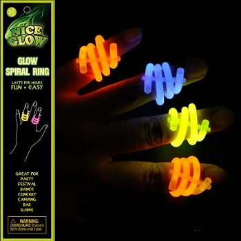 Светящееся спиральное кольцо Glow Spiral Ring, 2 шт