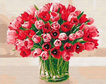 Алмазная мозаика картина стразами Букет тюльпанов, 30х40 см