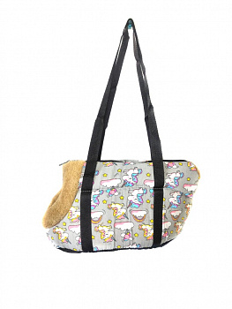 Сумка-переноска для собак с меховой отделкой Единорог