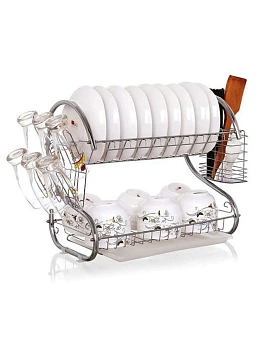 Двухъярусная сушилка для посуды с поддоном 2-LAYER DISH DRAINER