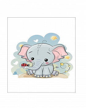 Алмазная мозаика картина стразами Слонёнок, 15х20 см Алмазная мозаика картина стразами Слонёнок, 15х20 см