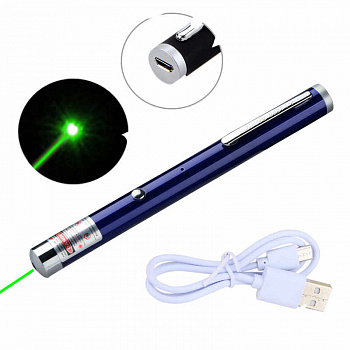 00027946 Лазерная указка с USB-кабелем Green Laser Pointer