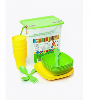 Подарочный набор пластиковой посуды, 20 предметов