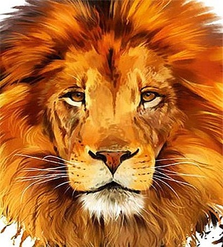 Алмазная мозаика картина стразами Лев, 15х20 см