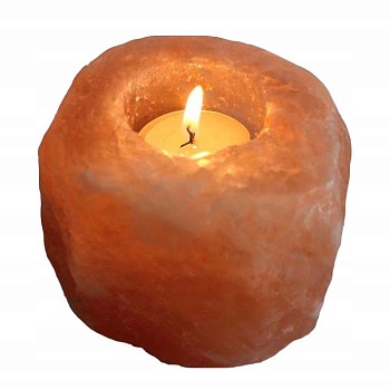 Солевой подсвечник одинарный Himalayan Salt Natural Candle Holder Single