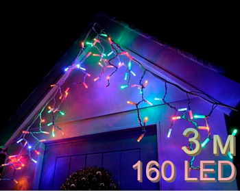 00011321 Электрическая гирлянда Бахрома 160 LED, 3 м