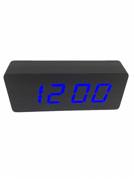 00024427 Часы электронные настольные, цвет символов голубой 21х4,5х9 см