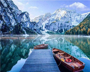 Алмазная мозаика картина стразами Озеро Гарда, 40х50 см