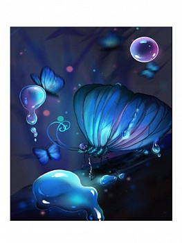 Алмазная мозаика картина стразами Бабочка с пузырями, 15х20 см Алмазная мозаика картина стразами Бабочка с пузырями, 15х20 см