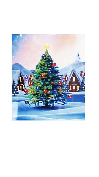 Алмазная мозаика картина стразами Новогодняя ель, 15х20 см