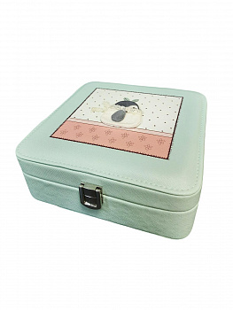 00021756 Шкатулка для ювелирных изделий Сундучок с аппликацией, 18х7х18 см