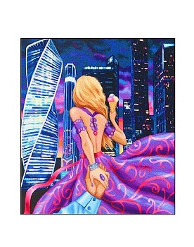 Алмазная мозаика картина стразами Прогулка по ночному городу, 30х30 см