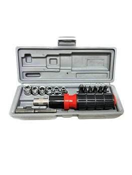 Реверсивная отвёртка с набором бит 15 pcs Socket Set