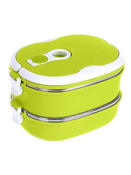 00013682 Двойной овальный ланч-бокс Bento, 1,8 л
