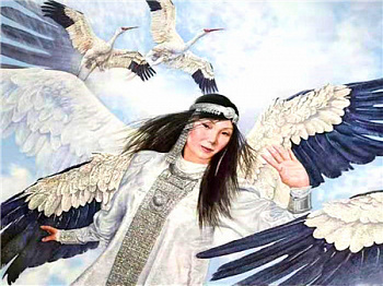 Алмазная мозаика картина стразами Якутская девушка, 40х50 см