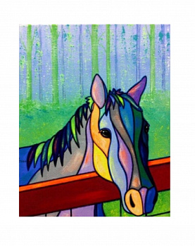Алмазная мозаика картина стразами Лошадь, 15х20 см
