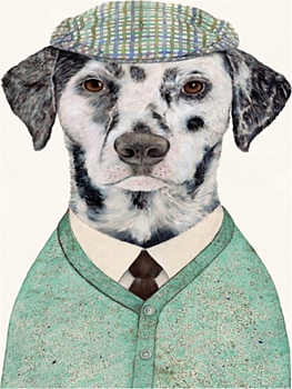 Алмазная мозаика картина стразами Пёс в костюме, 15х20 см
