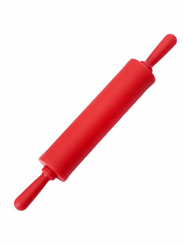 00027804 Силиконовая скалка с вращающимися ручками, 17.5 см