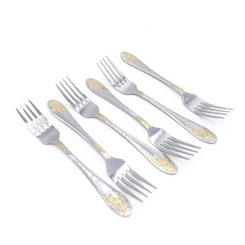 Набор сервировочных десертных вилок Цветы, 6 шт