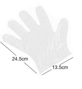 00022581 Одноразовые полиэтиленовые перчатки Disposable Plastic Gloves, 100 шт 00022581 Одноразовые полиэтиленовые перчатки Disposable Plastic Gloves, 100 шт