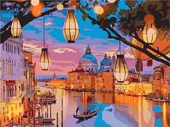 Алмазная мозаика картина стразами Ночная Венеция, 40х50 см
