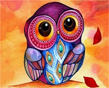 Алмазная мозаика картина стразами Совушка, 15х20 см Алмазная мозаика картина стразами Совушка, 15х20 см
