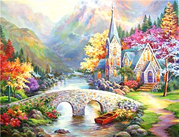 Алмазная мозаика картина стразами Пейзаж, 50х65 см