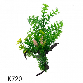 00038161 Искусственное аквариумное растение с корягой, 12х22 см