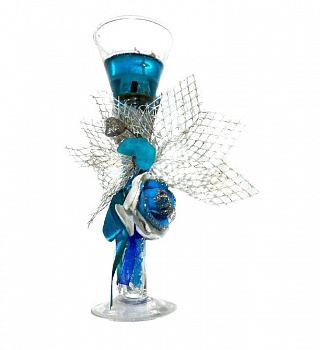 00028080 Светодиодная гелевая свеча в фужере, 6х19 см