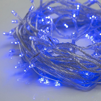 Синяя светодиодная гирлянда-нить 200 LED лампочек 15 м